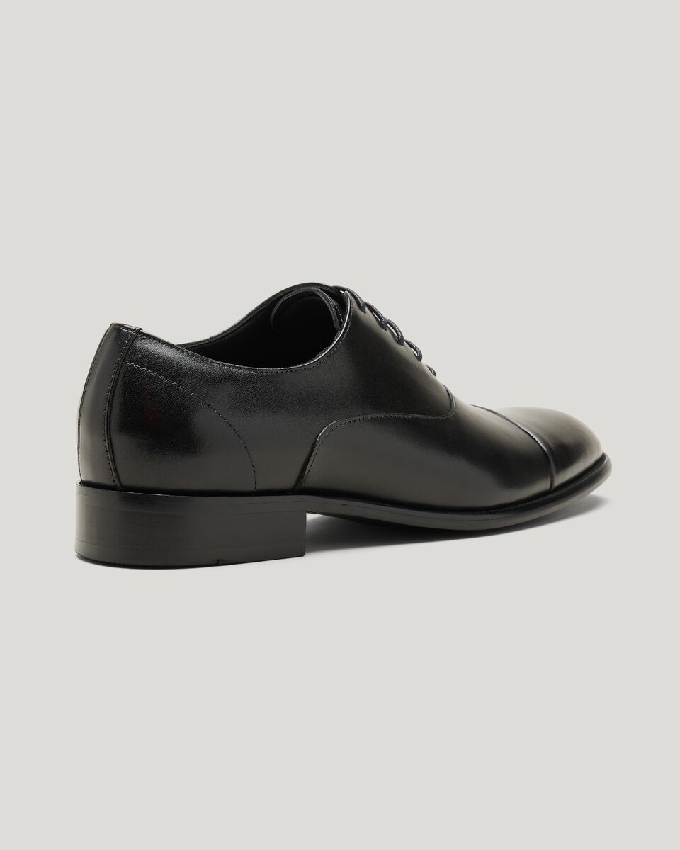 Leather Oxford Dress Shoe With Closed Lacing, Black, hi-res